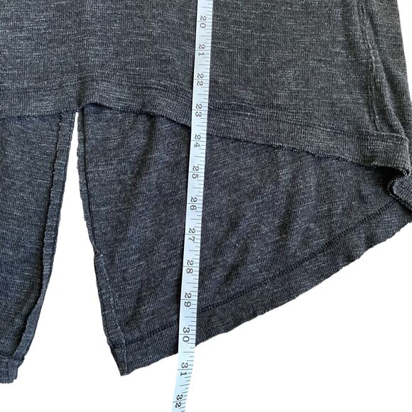 Free People We the Free Sz M Turtleneck Split Back Relaxed Top Charcoal Gray - Picture 16 of 16